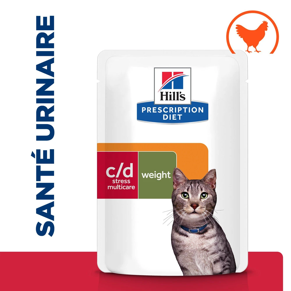 Hill's Prescription Diet C/D Urinary Stress + Metabolic Sachets Repas Pour Chat Au Poulet - 12 X 85g – Image 2